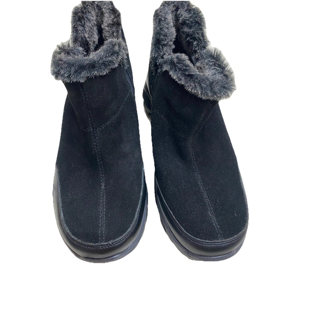 SKECHERS Relaxed Fit Women's Black Faux Suede Faux Fur Zip Bootie 8.5 M